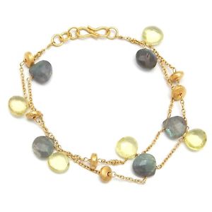 【送料無料】ブレスレット　アクセサリ—　スターリングシルバーレモントパーズブレスレット925 sterling silver lemon topaz amp; labradorite gemstone gold plated bracelets