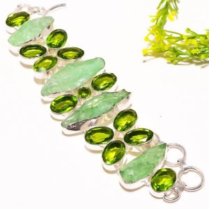 【送料無料】ブレスレット　アクセサリ—　ペリドットブレスレットrough druzy, peridot gemstone fashion jewelry bracelet 78 sb1212