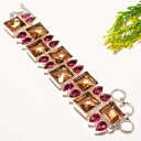 【送料無料】ブレスレット　アクセサリ—　ブレスレットmorganite quartz, rubellite gemstone fashion jewelry bracelet 78 sb1291