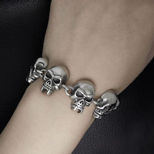 【送料無料】ブレスレット アクセサリ— ファッションレトロパンクスカルステンレススチールブレスレット fashion retro punk woma...