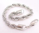 【送料無料】ブレスレット アクセサリ- スムーズツイストブレスレットチェーンホワイトゴールドmens smooth twist bracelet or chain white gold plated 22cm 24cm 42cm big uk