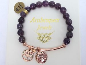 【送料無料】ブレスレット アクセサリ— アラベスクアメジストヒーリングブレスレットライブツリーgenuine arabesques amethyst healing crystals bracelet live laugh lovetree life