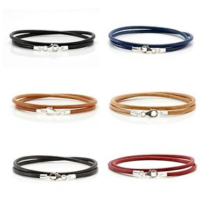 【送料無料】ブレスレット　アクセサリ—　ギリシャラップコードブレスレットgenuine greek leather bracelet with sterling silver claspdouble wrap3mm cord