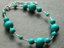 【送料無料】ブレスレット アクセサリ- ターコイズスターリングシルバーブレスレットスムーズラウンドビーズturquoise gemstone amp; 925 sterling silver bracelet, graduating smooth round beads