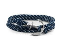 【送料無料】ブレスレット アクセサリ— ポルカドットシルバーアンカーブレスレットnavy white polka dots silver traditional anchor bracelet men women