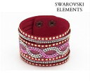 【送料無料】ブレスレット アクセサリ— カフブレスレットスワロフスキーピンクソフトレザークリスタルフクシアcuff bracelet swarovski elements pink soft leather crystal fuchsia colourless(4)