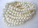 【送料無料】ブレスレット アクセサリ— インチホワイトブレスレット75 inch 8 rows 67mm white fresh water pearl bracelet(4)
