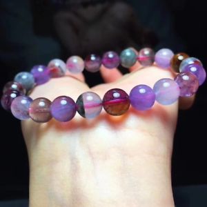 ブレスレット　アクセサリ—　ラウンドビーズブレスレットgenuine natural cacoxenite auralite 23 gemstone round beads bracelet 8mm aaa