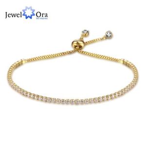 【送料無料】ブレスレット　アクセサリ—　womens2mmczblaceletwomens adjustable bracelet 2mm cz golden colour blacelet