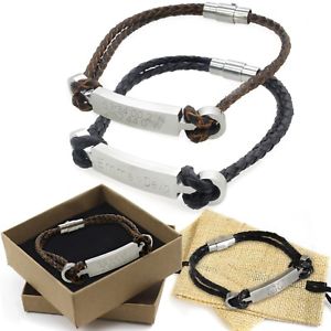 ブレスレット　アクセサリ—　カスタムレザーブレスレットバーボックスcoordinate engraving custom leather bracelet bar combines latitude box