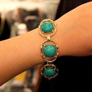 ̵ۥ֥쥹åȡ—֥쥹åȥӥơbracelet female round oval green vintage su...