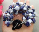 【送料無料】ブレスレット アクセサリ— ラピスブレスレットr011312 5strds lapis blue chalcedony crystal bracelet(4)
