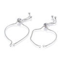 ブレスレット　アクセサリ—　ステンレススチールブレスレットブランクスライダークラスプ10 strds adjustable 304 stainless steel bracelet bases blank w slider clasp 9