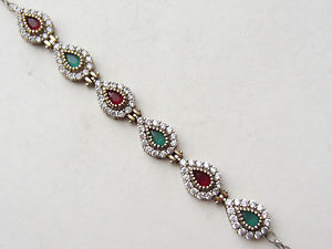 ̵ۥ֥쥹åȡꡡȥ륳ϥɥᥤɥӡɥ󥰥С륿ƥ˥֥쥹åturkish handmade ruby emerald 925 sterling silver hurrem sultan tennis bracelet