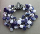 【送料無料】ブレスレット　アクセサリ—　ストランドラピスブレスレットke011312 charming 5strands lapis blue chalcedony crystal bracelet