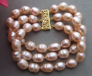 【送料無料】ブレスレット　アクセサリ—　ピンクライスパールブレスレットke101609 8 natural 13mm pink rice pearl bracelet