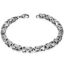 【送料無料】ブレスレット アクセサリ— ステンレススチールクラスプリンクチェーンブレスレットstainless steel silvertone mens link chain bracelet with clasp(4)