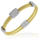 【送料無料】ブレスレット アクセサリ— ファッションシルバーツイストケーブルレディースブレスレットfashion silver yellow gol...