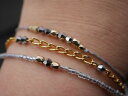 【送料無料】ブレスレット アクセサリ— ガラスアクセントブレスレットセットbracelet set with glass beads and gold accentsgold grey(4)