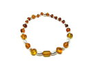 【送料無料】ブレスレット アクセサリ— バルトスターリングシルバービーズブレスレットハンドメイド0575 beautiful baltic amber gemstone amp; sterling silver bead bracelet handmade(4)