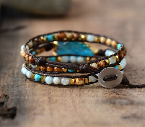 【送料無料】ブレスレット　アクセサリ—　ラップブレスレットクオーツブレスレットwrap bracelets natural stones arrowhead quartz charm 3 times friendship bracelet