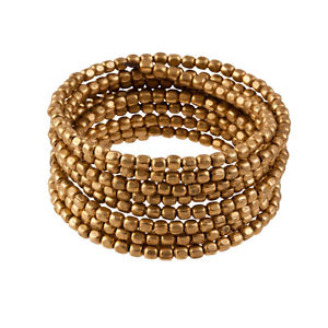 【送料無料】ブレスレット アクセサリ— ゴールドトーンビーズフレキシブルコイルカフブレスレット81stgeneration brass gold tone small bead adjustable flexi coil cuff bracelet