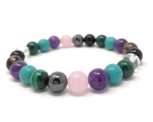 ブレスレット　アクセサリ—　エネルギークリアクリスタルブレスレットパワービーズサイズcleanse amp; clear negative energy crystal bracelet power beads size choice