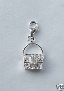 楽天hokushin【送料無料】ブレスレット　アクセサリ—　バッグスターリングシルバーprecious crystals bag charm 925 sterling silver