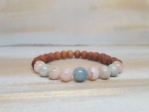 【送料無料】ブレスレット アクセサリ- ベリルサンダルウッドスタックブレスレット