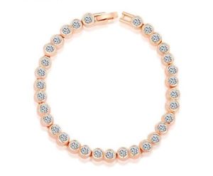 【送料無料】ブレスレット アクセサリ— ローズゴールドメッキテニススワロフスキーエレメントボックスブレスレットrose gold plated te...