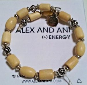 【送料無料】ブレスレット　アクセサリ—　アレックスベージュウッドランドロシアシルバーラップブレスレットalex and ani beige woodland hush blonde russian silver wrap bracelet nwt