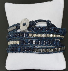 【送料無料】ブレスレット　アクセサリ—　ラップブレスレットレザーブレスレットビードラップブレスレットパリluxury wrap bracelet leather bracelet gemstone beads 4 wrap srf bracelet paris