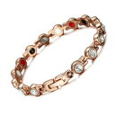 【送料無料】ブレスレット アクセサリ- ローズゴールドチタンブレスレットwomens rose gold titanium steel magnetic therapy bracelet arthritis pain relief