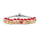 【送料無料】ブレスレット アクセサリ- サンタemojiブレスレット18kイェローゴールド 10santa hats emoji charm bracelet 18k yellow gold plated beads 10 charms