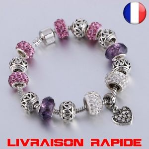 【送料無料】ブレスレット アクセサリ— ブレスレットビンテージクリスタルハートビーズファッションシルバーbracelet female vintag...