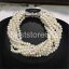 ̵ۥ֥쥹åȡꡡۥ磻ȥ֥쥹åȥ饹8 row 34mm white freshwater pearl bracelet magnetic clasp