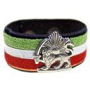 【送料無料】ブレスレット　アクセサリ—　ライオンサンイランブレスレットイランペルシャgenuine leather lion sun shir khorshid iran flag bracelet iranian persian gift