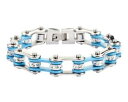 【送料無料】ブレスレット アクセサリ- オートバイステンレストルコバイクチェーンブレスレットwomens ladies motorcycle stainless steel turquoise crystal bike chain bracelet