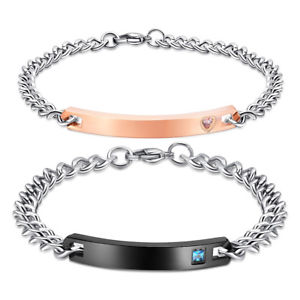 【送料無料】ブレスレット アクセサリ— カップルステンレスブレスレッツcouples stainless steel bracelets custom engrave best gift ideas for men women