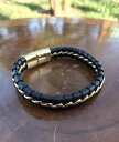 【送料無料】ブレスレット アクセサリ— ブレスレットゴールドステンレスロープチェーンクラスプgold stainless steel rope chain leather magnetic clasp for men bracelet