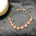 【送料無料】ブレスレット アクセサリ— ストロベリーラウンドビーズブレスレットnatural ice red strawberry quartz crystal round beads bracelet 93mm aaa(4)