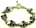 【送料無料】ブレスレット アクセサリ- メンズブレスレットパンクmens cranium skull bracelet 9 goth punk wierd scary creepy jewelry