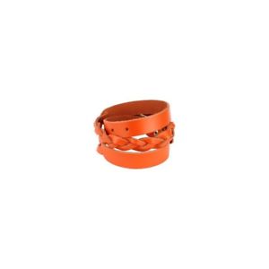 【送料無料】ブレスレット アクセサリ— レザーストラップオレンジleather strap orange braided double 【送料無料】ブレスレット アクセサリ— レザーストラップオレンジleather strap orange braided double
