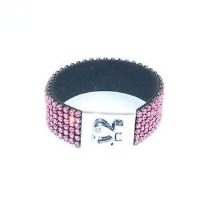 ブレスレット　アクセサリ—　ピンクカフブレスレットコレクションpink cuff bracelet with rhinestones by the olivia collection