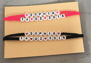 楽天hokushin【送料無料】ブレスレット　アクセサリ—　ブレスレットリクエストカラーdiy bracelet armkette with request name date personalised heart various colours