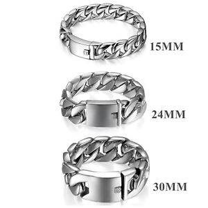 ブレスレット　アクセサリ—　ステンレスidブレスレットmasculine men polished stainless steel heavy large biker id curb chain bracelet