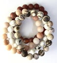 【送料無料】ブレスレット アクセサリ- マットマグネシアカネフィニッシュジャスパーストレッチブレスレットfour matte finish aventurine magnesite carnelian and jasper stretch bracelet set