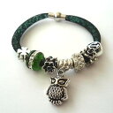 yzuXbg@ANZT?@uXbgVo[O[lbg[NtNENX^women bracelet charms silver green network and owl charm crystal 41 h