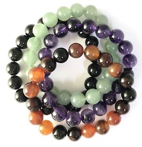 ブレスレット　アクセサリ—　ポーランドオニキスサードニクスアメジストストレッチブレスレットfour high polish aventurine onyx sardonyx and amethyst stretch bracelet set