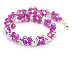 【送料無料】ブレスレット アクセサリ— クリスタルブレスレットスワロフスキーエレメントラップシルバー crystal ab bracelet and...